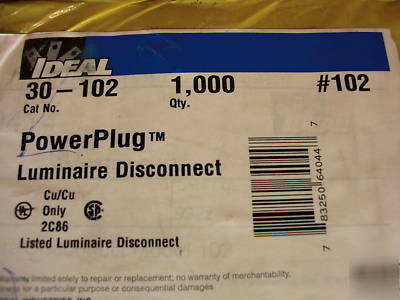 Wholesale lot ideal 30-102 powerplug luminaire disct.