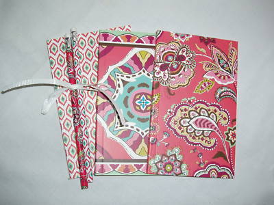 Vera bradley~call me coral~notebook (3) journal pencil~