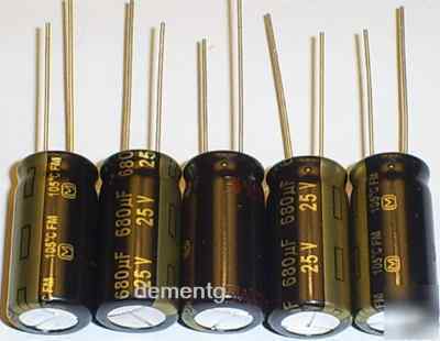 5X panasonic fm 680UF 25V low-esr capacitors 105C 10MM