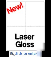 Blank 4-up 2-sided laser gloss post cards (1000 cards) 