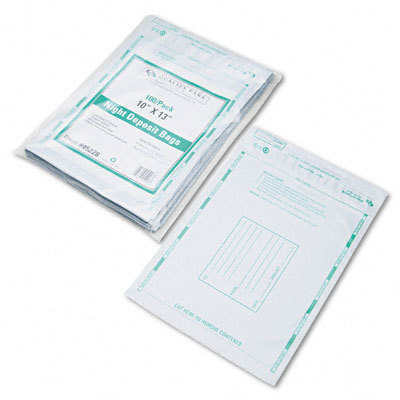 Night deposit bags w/tear-off recpt opaque 100 bags/pck