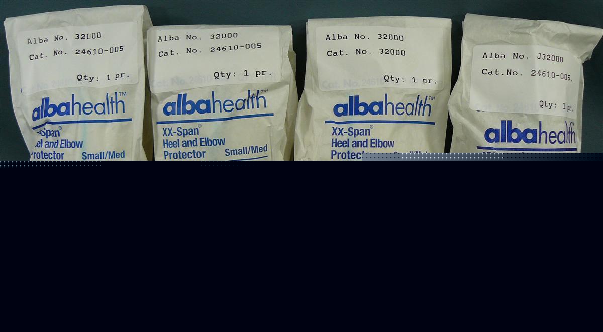 Alba xx-span heel & elbow protectors, mfg's.# 32000