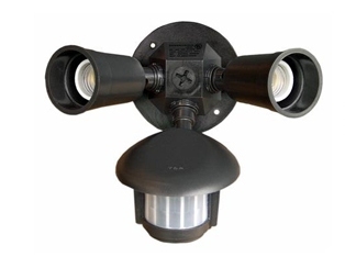 Motion activated outdoor twin par sensor light, bronze 