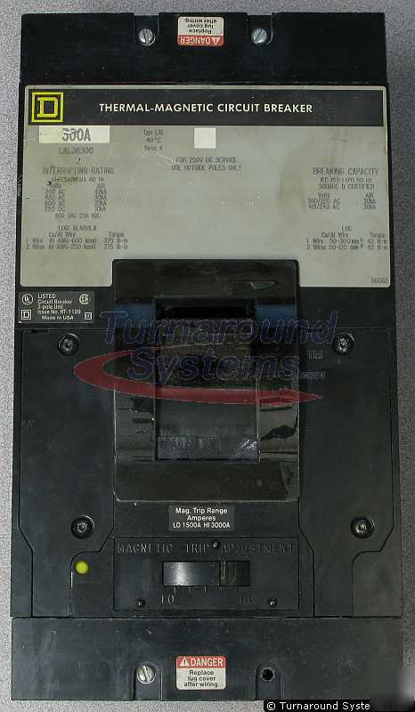 Square d LAL36300 circuit breaker, 300 amp, 600 v, 3 p