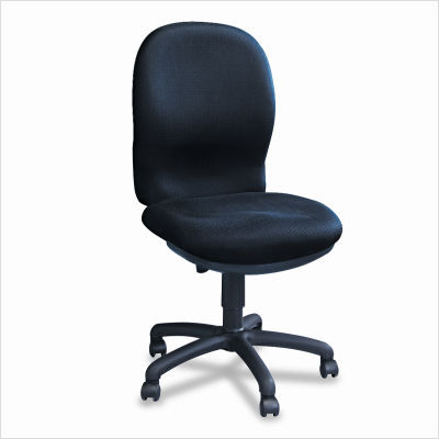 Ambition pushbutton high-back swivel/tilt chair, black