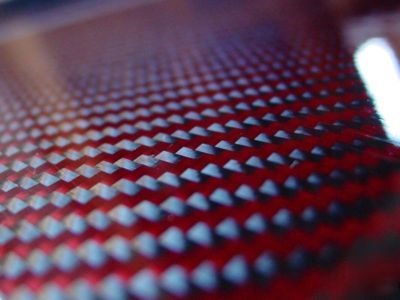 Red carbon fiber panel - 2X2 twill - 12