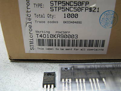 STP5NC50FP n-chan 500V - 1.3W - 5.5A T0-220 lot of 50