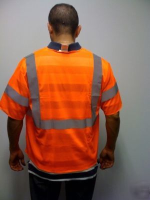 Qty 2-safety vests orange reflective w/sleeves -xl size