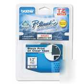 P-touchr tz standard laminated tape black on clear