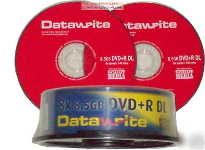 15 blank datawrite dvd+r dl {dual layer} 8.5/8X 240MIN