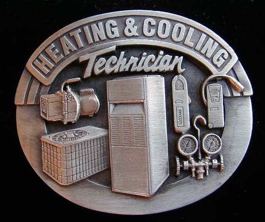 Heating & cooling tech. belt buckle unusual buckles