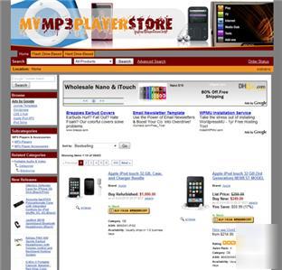 MP3 players store - website business for sale