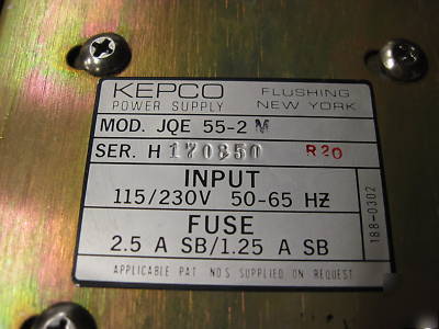 Kepco supply jqe 55-2M 0-55V 0-2A load tested good 