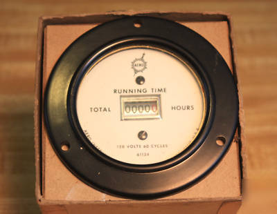 Vintage aero instrument run hours time panel gauge