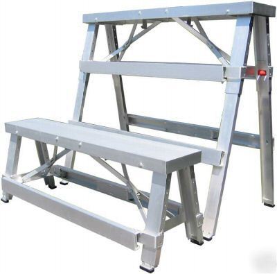 New 2 drywall wallboard benches w ext. legs stilts lift