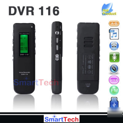 Usb vox voice activated record MP3 fm 2GB dvr 116