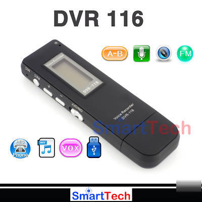 Usb vox voice activated record MP3 fm 2GB dvr 116
