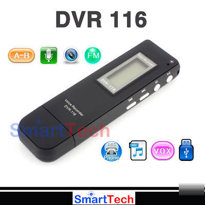 Usb vox voice activated record MP3 fm 2GB dvr 116