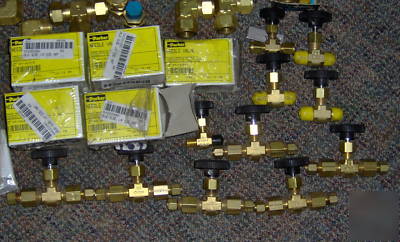 1 lot parker & swagelok brass fittings & valves 104PCS