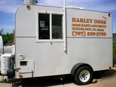 Concession trailer set up for hot dogs
