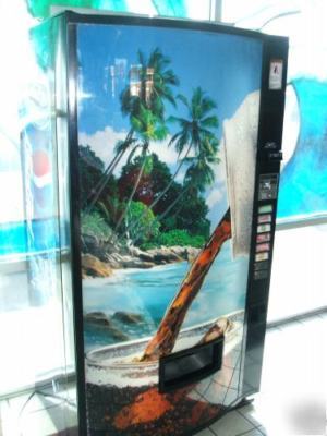 Soda vending machine bubble front. tropical splash