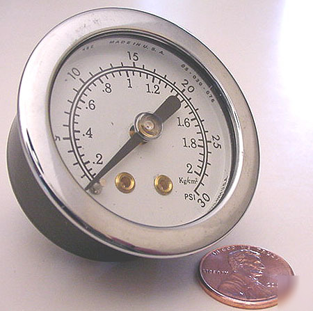 30 psi center back mount pressure gauge 1 1/2