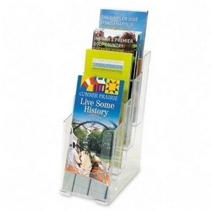 5 pack, clear 4 tier countertop brochure display stands