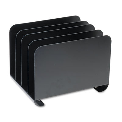 Desktop vertical organizer, four sections, steel black