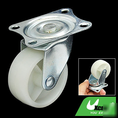 Flat full rotation trolley caster wheel w swivel plate