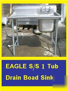 Eagle stainless 1 compartment prep sink faucet 45