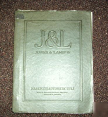 J&l hartness automatic die manual brochure jones lamson