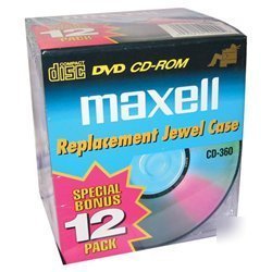 Maxell cd-dvd jewel case (12 pk)