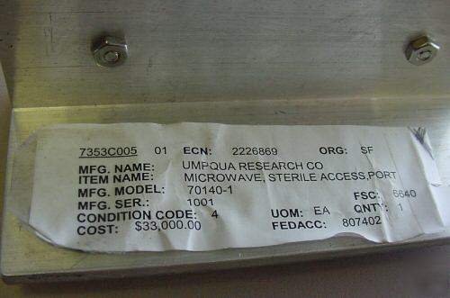 Umpqua research co. microwave sterile access port unit