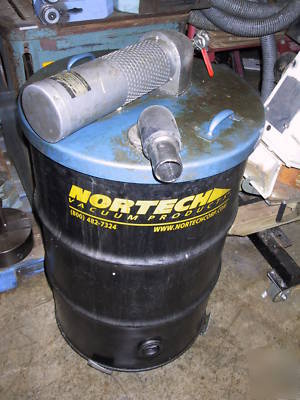 Nortech pneumatic 55 gal drum wet dry venturi vacuum 