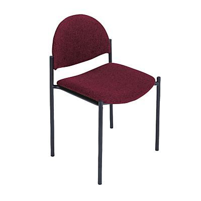 (10) burgundy fabric stackable office desk chairs