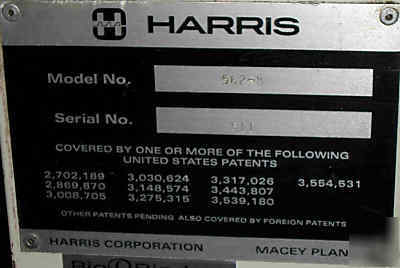 Harris macey saddle stitcher, collator, counter stacker
