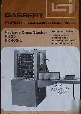 Harris macey saddle stitcher, collator, counter stacker