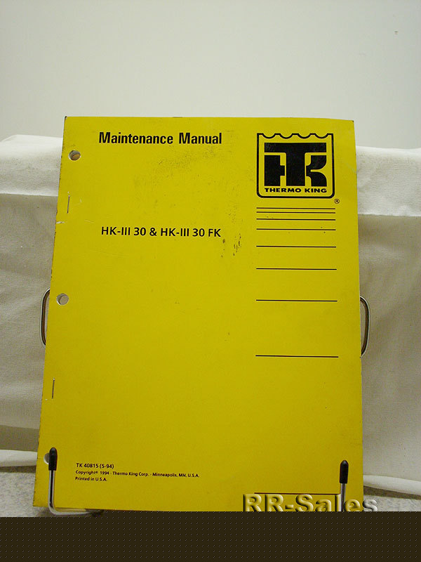 Thermo king hk-iii 30 fk heating maintenance manual