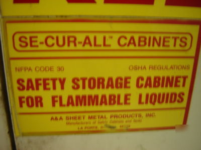 Se-cur-all flammable safety storage cabinet nfpa CODE30