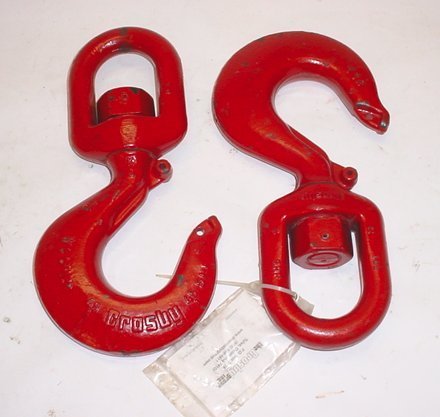 Lot 2 crosby S322CN rigging swivel safety hook 7.5 ton
