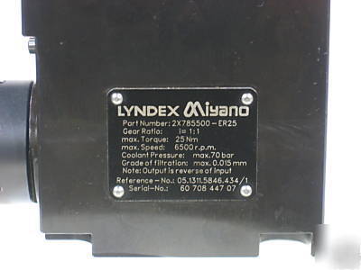 Lyndex z-axis live tool with ER25 for miyano ABX51