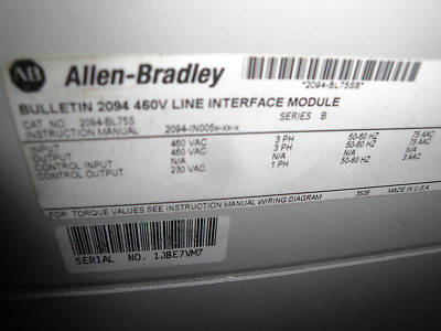Allen bradley bul 2094 kinetix 6000 servo drive systems