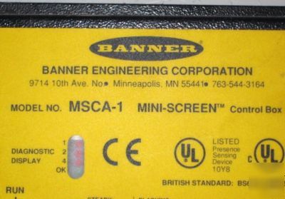 Banner msca-1 mini screen light curtain control box