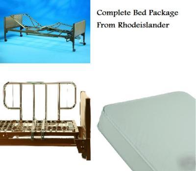 New semi electric medical bed w/ mattress & side rails 