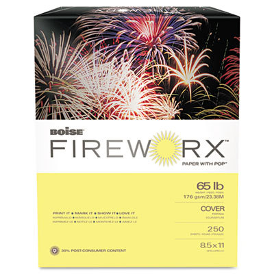 Fireworx colored covr stock 65LB crack canary 250 shts