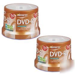 New memorex dvd-r 16X 4.7GB ( 2 x 50 pack) spindle