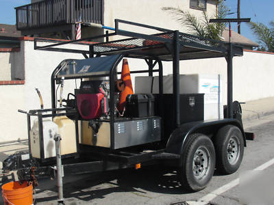 Pressure washer- 4 wheel mounted trailer- hot water
