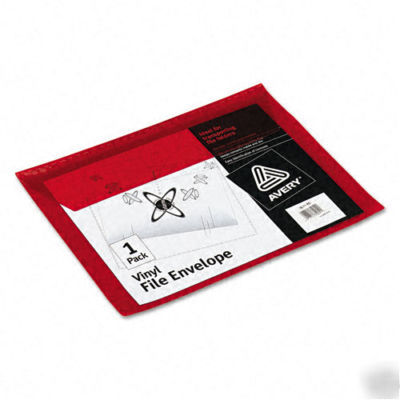 Vinyl file envelope red avery 72054 qty 12