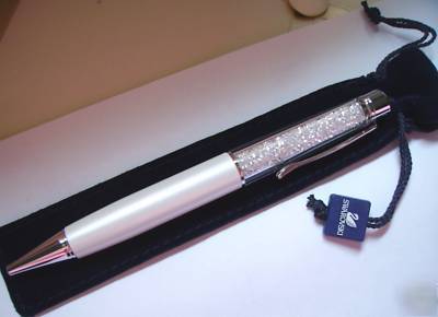 New swarovski crystal crystalline white ballpoint pen - 