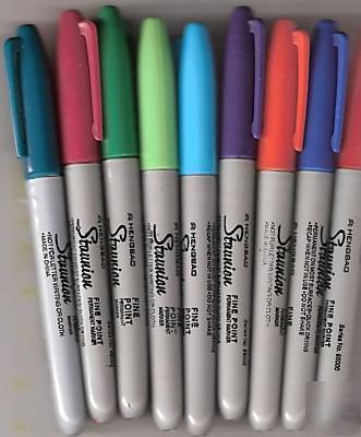New felt tip markers- lot of 9 different colors- 